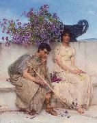 Sir Lawrence Alma-Tadema,OM.RA,RWS An eloquent silence oil painting on canvas